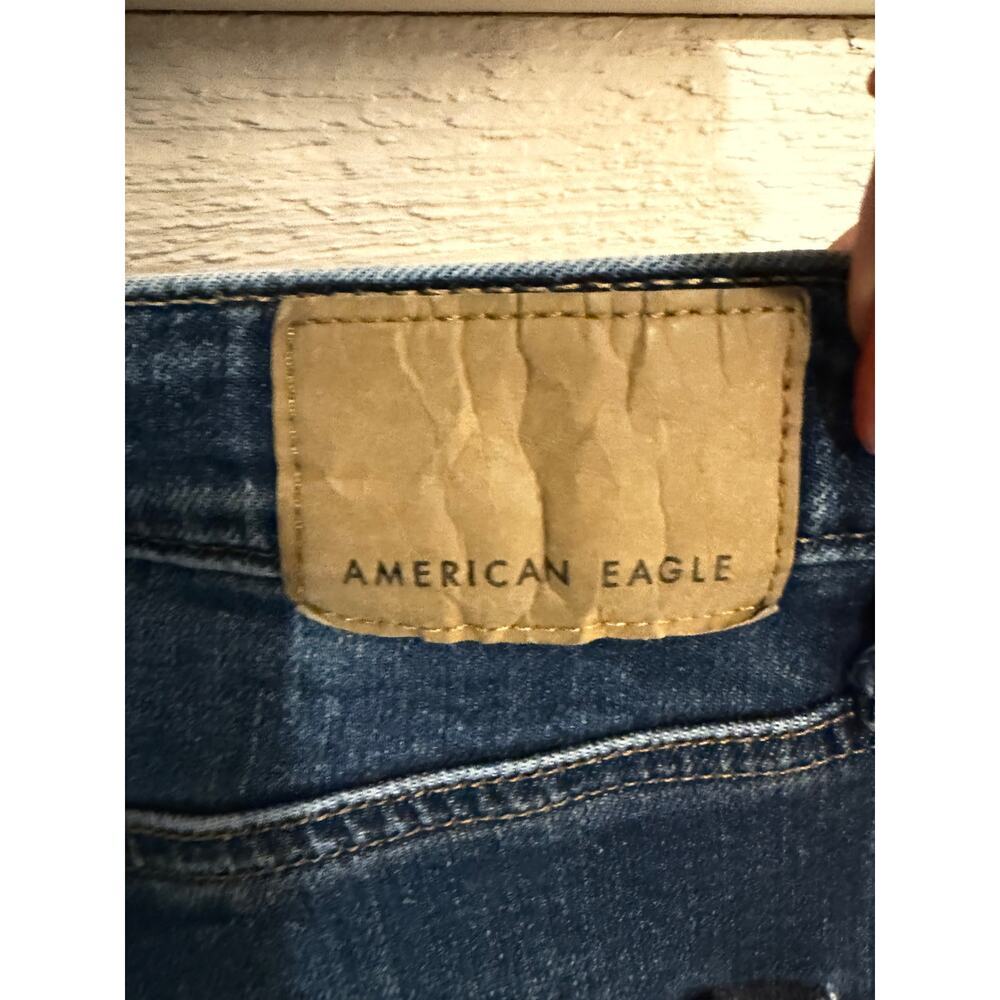 American Eagle Airflex+ Athletic Straight Jeans Medium Wash Stretch Denim 33x32 - Picture 8 of 10